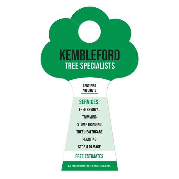 4"w X 7"h Hook Shape Door Hanger USA made w/die-cut hole,... from ASI 95280 Warwick Publishing Co / Warwick