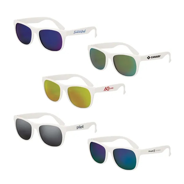 Rubberized sunglasses with mirrored, UV400 lenses.... from ASI 63549 Jornik Manufacturing Corp