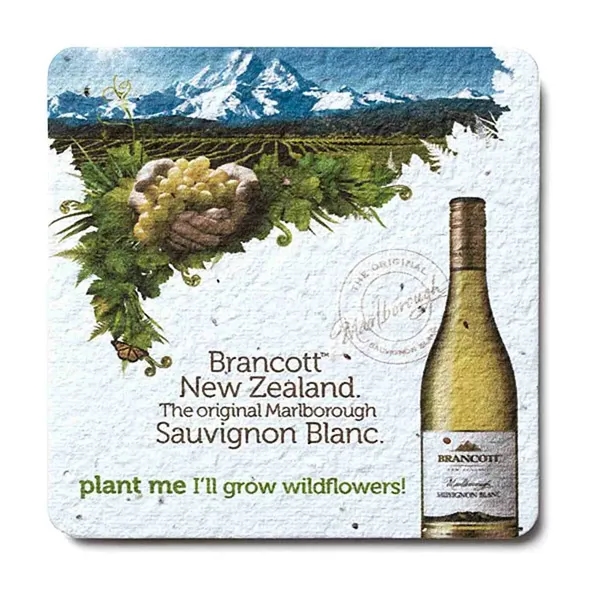 Seed Paper 4" Coaster, square.... from ASI 40646 Bloomin Promotions / Bloomin' Promotions™