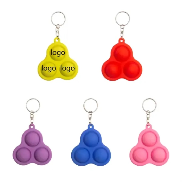 Silicone UFO push pop fidget keychain plus full color UV imprint... from ASI 37218 Athena Promo (tm)