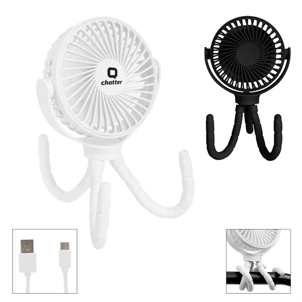 Rechargeable fan with flexible tripod and 360 degree rotation.... from ASI 61125 Hit Promotional Products / Hit®
