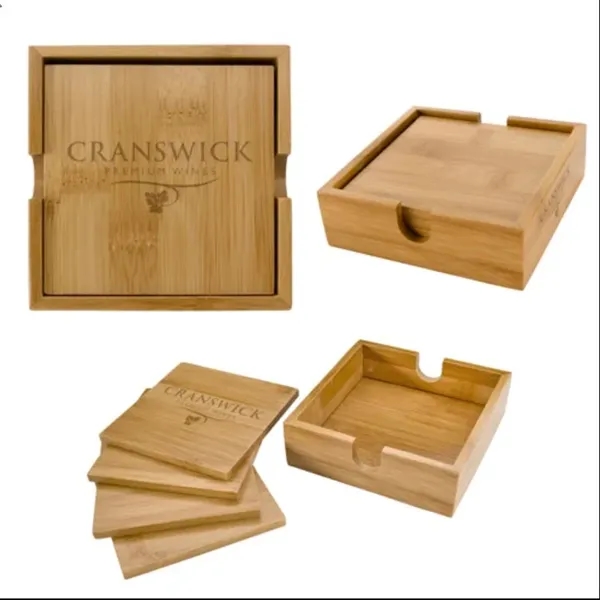 Coaster set made out of 100% biodegradable bamboo without a backing.... from ASI 52710 Lincoln Line