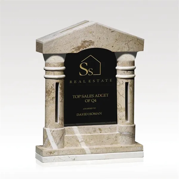 Black and cappuccino colored award made from stone and glass.... from ASI 93986 Visions/Awardcraft / Visions Awards