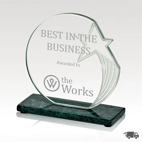 Multi-layer sculpted premium jade glass award that features a star graphic... from ASI 93986 Visions/Awardcraft / Visions Awards