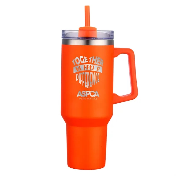The 40 oz Royale stainless steel travel mug with reusable straw.... from ASI 44900 NC Custom (CI/Lanco) / Lanco