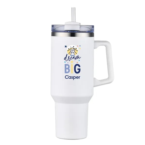 The 40 oz Royale stainless steel travel mug with reusable straw.... from ASI 44900 NC Custom (CI/Lanco) / Lanco