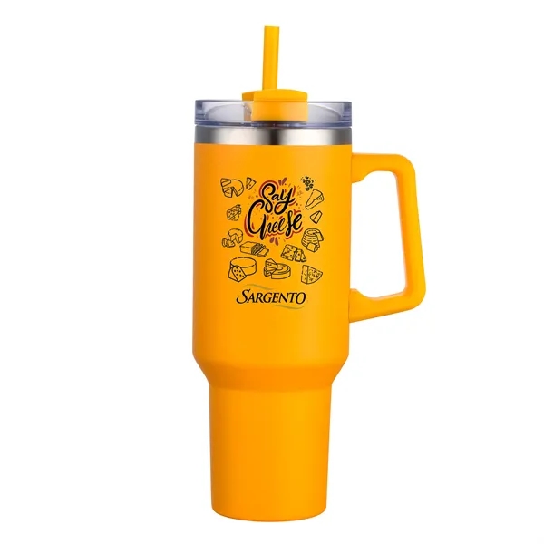 The 40 oz Royale stainless steel travel mug with reusable straw.... from ASI 44900 NC Custom (CI/Lanco) / Lanco