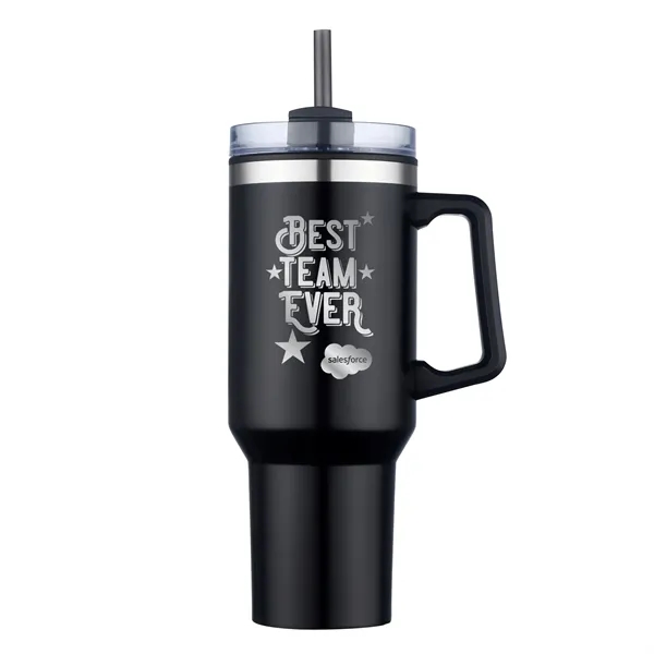 40 oz. insulated travel mug with large capacity and ergonomic handle.... from ASI 44900 NC Custom (CI/Lanco) / Lanco