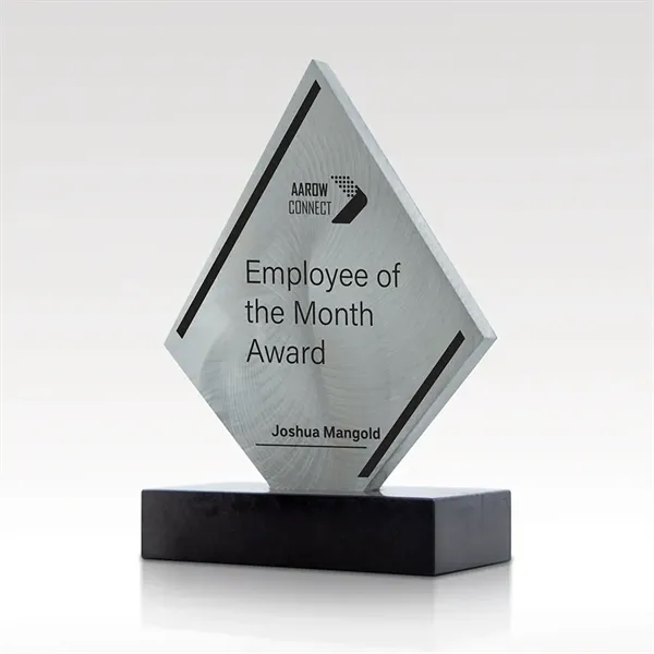4 1/2" x 6 3/8" x 2" award with brushed silver... from ASI 93986 Visions/Awardcraft / Visions Awards