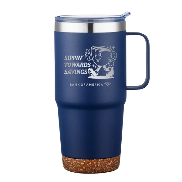 24 oz. stainless steel travel mug with cork bottom, stainless steel... from ASI 44900 NC Custom (CI/Lanco) / Lanco