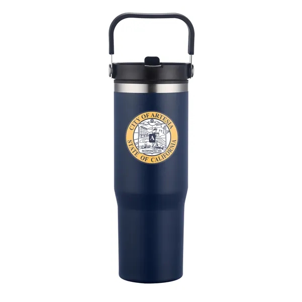 30 oz. vacuum sealed tumbler with powdered finish and flip top... from ASI 68190 Lungsal / Lungsal
