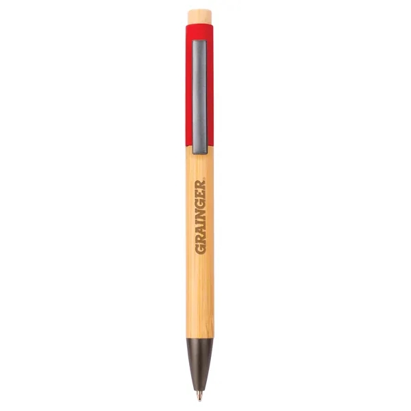 With striking contrast, this attractive ballpoint pen combines bamboo with an... from ASI 46755 Cosmo Promos