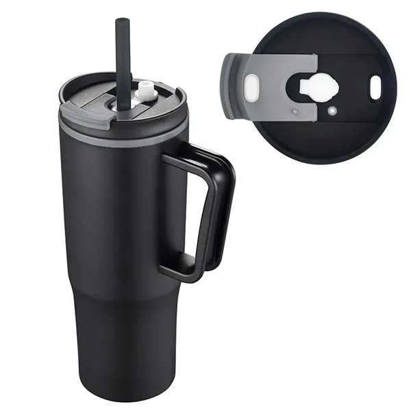 30 oz. double walled plastic travel mug with color matching handle... from ASI 68190 Lungsal / Lungsal