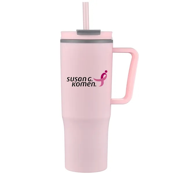 30 oz. double walled plastic travel mug with color matching handle... from ASI 68190 Lungsal / Lungsal