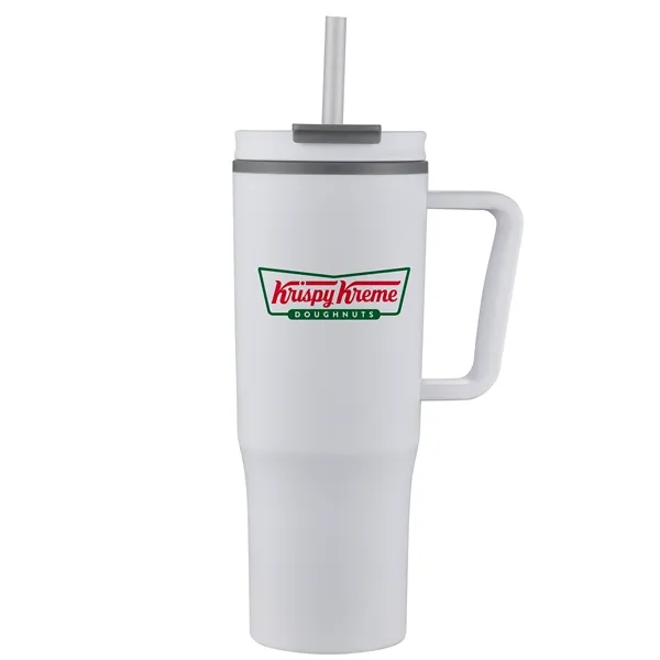 30 oz. double walled plastic travel mug with color matching handle... from ASI 68190 Lungsal / Lungsal