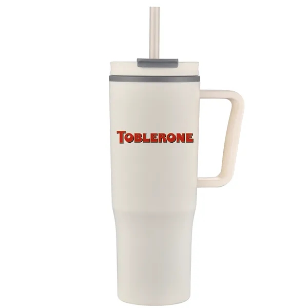 30 oz. double walled plastic travel mug with color matching handle... from ASI 68190 Lungsal / Lungsal