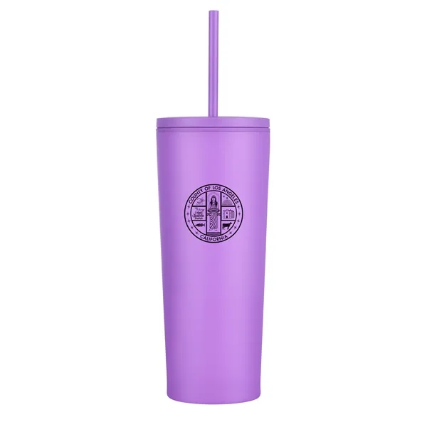 24 oz. vacuum sealed travel mugs with powdered finish and color... from ASI 68190 Lungsal / Lungsal