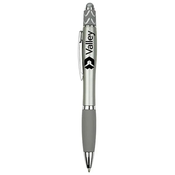 Twist-action ballpoint pen with soft stylus point and fidget spinner.... from ASI 62660 Innovation Line