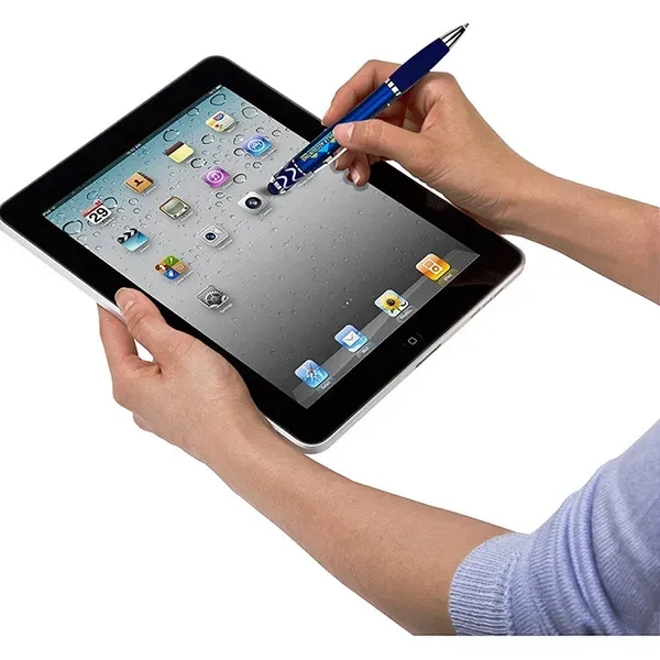 Twist-action ballpoint pen with soft stylus point and fidget spinner.... from ASI 62660 Innovation Line