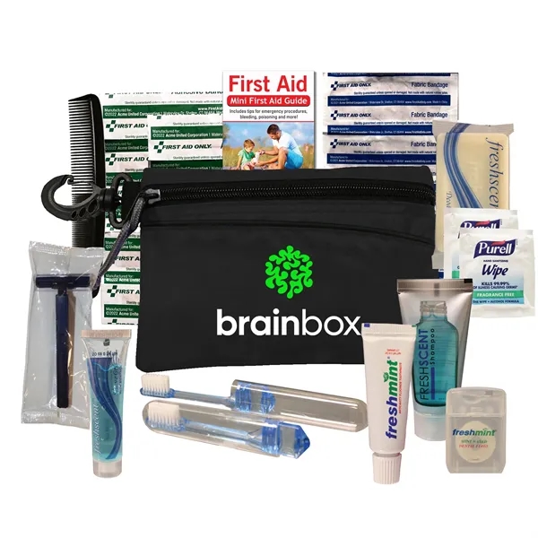 Travel kit with a zippered pouch and carabiner.... from ASI 84514 Safety Made