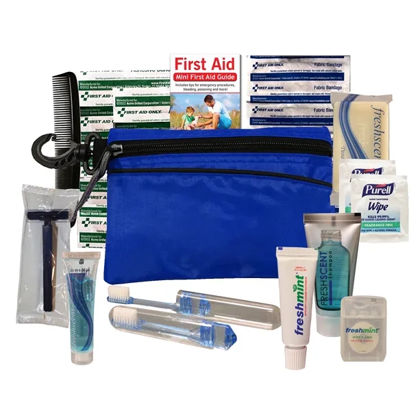 Travel kit with a zippered pouch and carabiner.... from ASI 84514 Safety Made