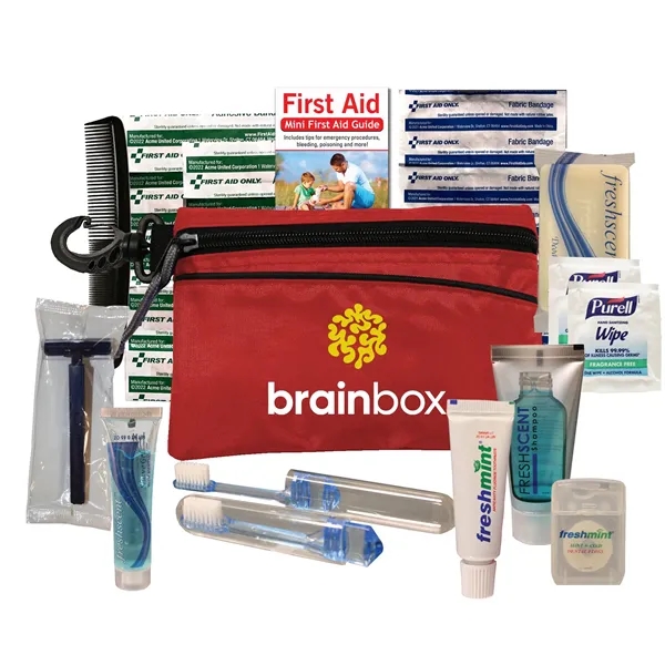 Travel kit with a zippered pouch and carabiner.... from ASI 84514 Safety Made