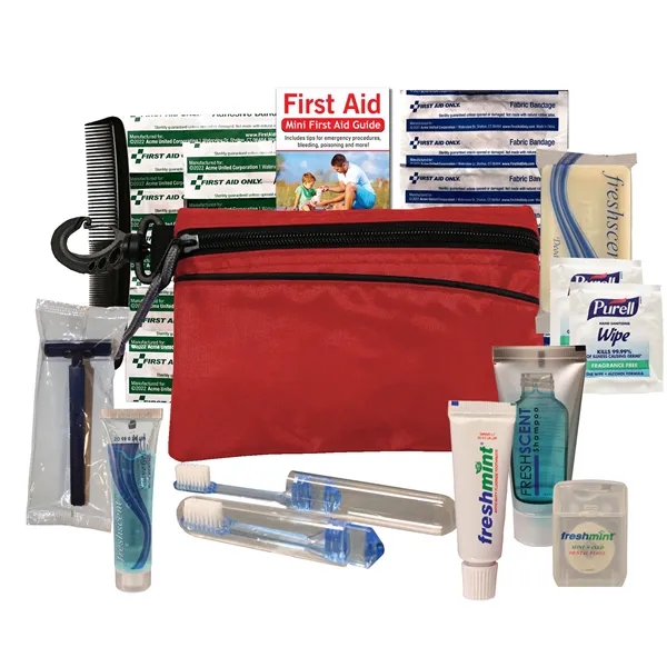 Travel kit with a zippered pouch and carabiner.... from ASI 84514 Safety Made