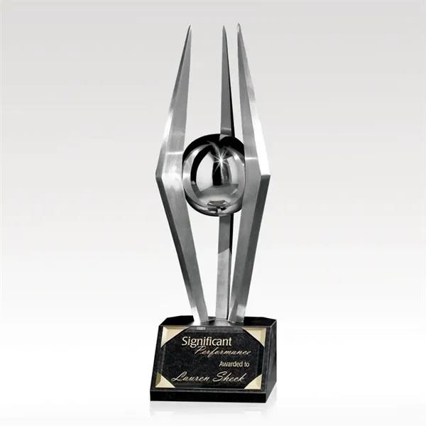 Award sculpture made of stainless steel with a black base and... from ASI 93986 Visions/Awardcraft / Visions Awards