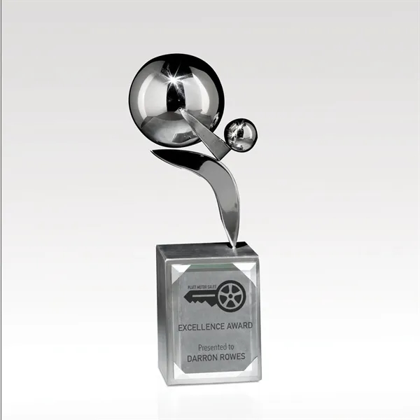 Award that features a satin and mirrored stainless steel figure on... from ASI 93986 Visions/Awardcraft / Visions Awards