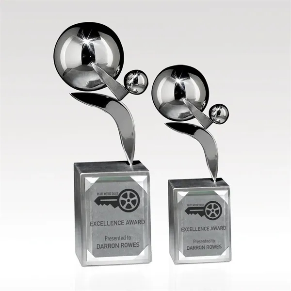 Award that features a satin and mirrored stainless steel figure on... from ASI 93986 Visions/Awardcraft / Visions Awards