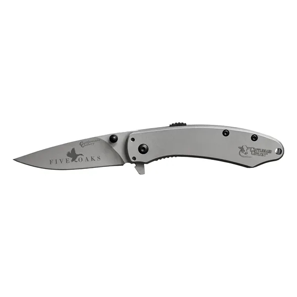 An assisted opening pocket knife from American Buffalo. 3.5" Stainless steel... from ASI 46170 Compass Industries Inc