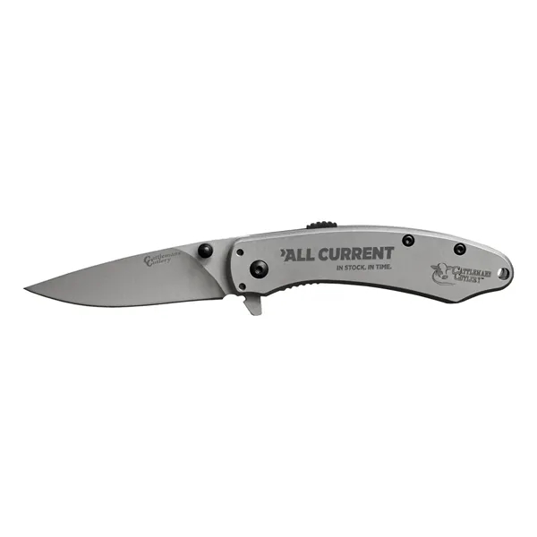An assisted opening pocket knife from American Buffalo. 3.5" Stainless steel... from ASI 46170 Compass Industries Inc