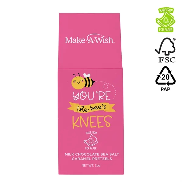 Gable box filled with sea salt caramel pretzels.... from ASI 44900 NC Custom (CI/Lanco) / Chocolate Inn