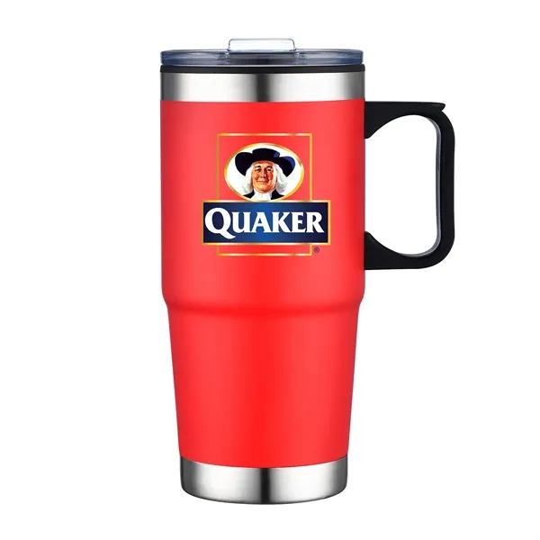 24 oz. stainless steel travel mug with ergonomic plastic handle.... from ASI 44900 NC Custom (CI/Lanco) / Lanco