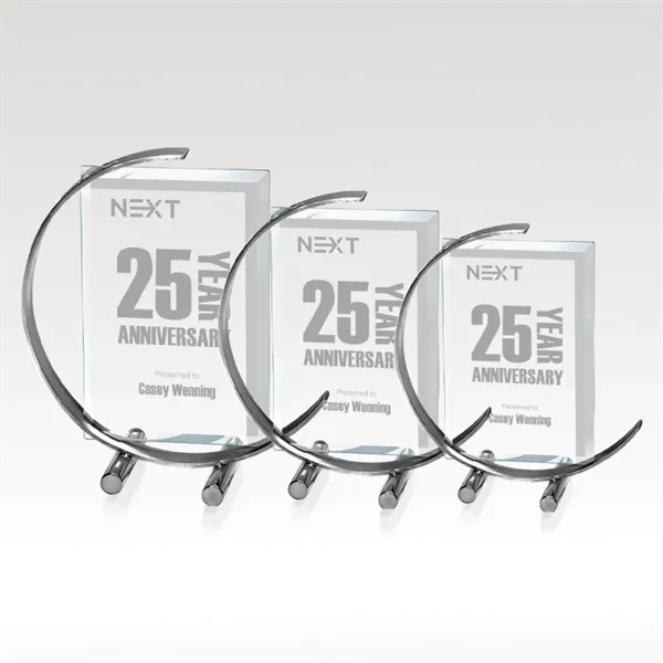 C-Note award made of glass and stainless steel; offered in two... from ASI 93986 Visions/Awardcraft / Visions Awards