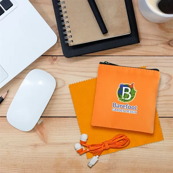 Colorful RPET Ear Bud & Cloth Set... from ASI 30208 A P Specialties / AP Specialties