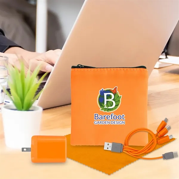 RPET Fast Charger, Cable & Cloth Kit... from ASI 30208 A P Specialties / AP Specialties