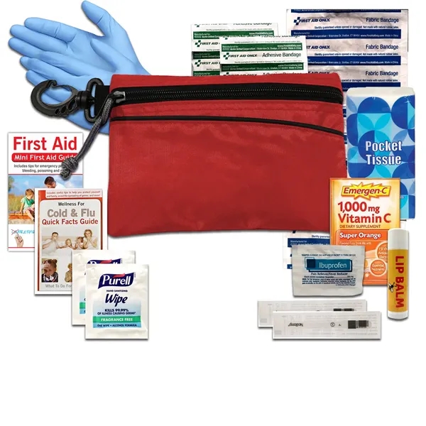 Health and wellness kit with a zippered case and carabiner.... from ASI 84514 Safety Made