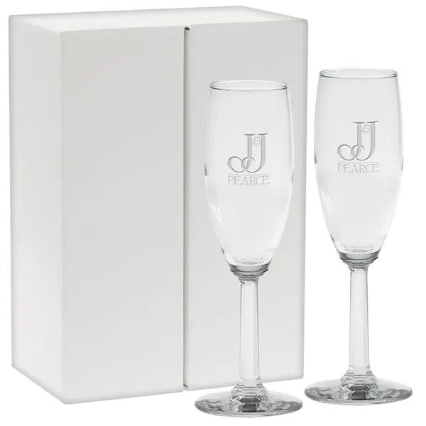 Set of two, 6 oz. Napa Valley champagne flute glass gift... from ASI 71920 Moderne Glass Company Inc / Glass America®