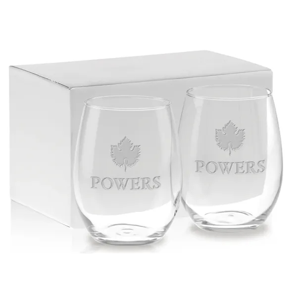 Set of two, 21 oz. stemless white wine glasses in a... from ASI 71920 Moderne Glass Company Inc / Glass America®