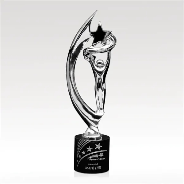 14" award with a chrome-finished cast metal atop an ebony stone... from ASI 93986 Visions/Awardcraft / Visions Awards