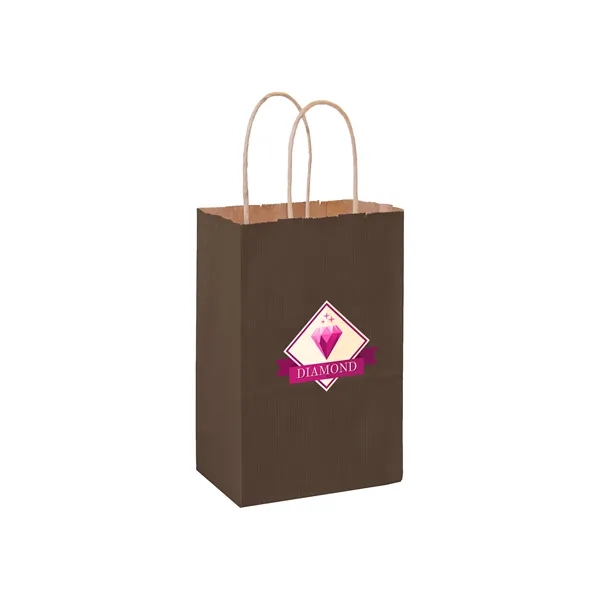 5" x 3 1/2" x 8" matte Kraft paper shopping bag... from ASI 35290 American Ad Bag Co