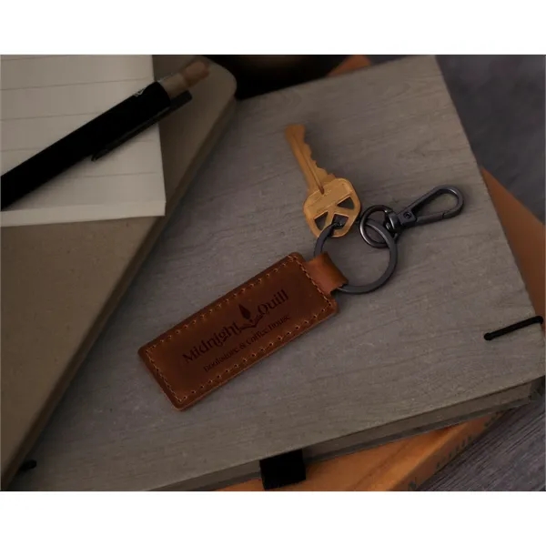 Crazy horse leather keytag with swivel clasp with customization.... from ASI 62190 Illini