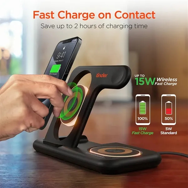 4-in-1 Desktop Charging. Wireless charging for your iPhone, Apple Watch, and... from ASI 61005 Hirsch Gift Inc