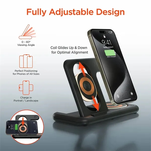 4-in-1 Desktop Charging. Wireless charging for your iPhone, Apple Watch, and... from ASI 61005 Hirsch Gift Inc