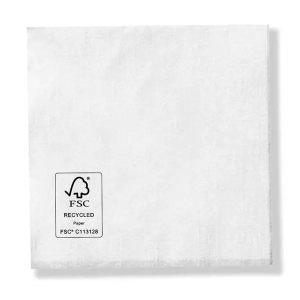 5" x 5" white one-ply beverage napkin with linen embossing.... from ASI 91880 Tranter Graphics Inc