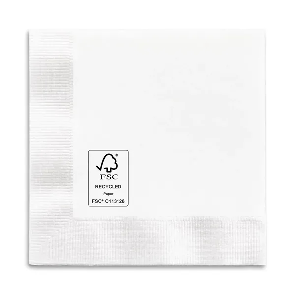 5" three-ply foil-stamped white beverage napkin made in the USA from... from ASI 91880 Tranter Graphics Inc