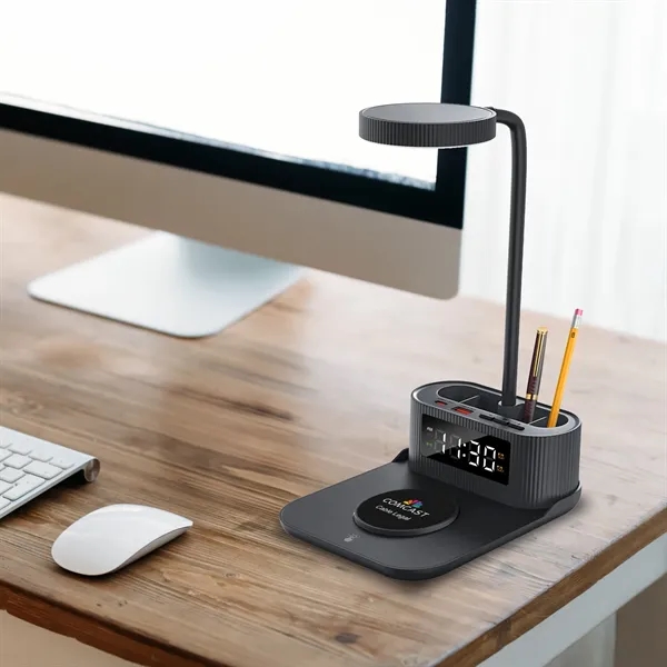 The Solantis combines a 15W wireless charger, pen holder, desk lamp... from ASI 91435 Tomax USA