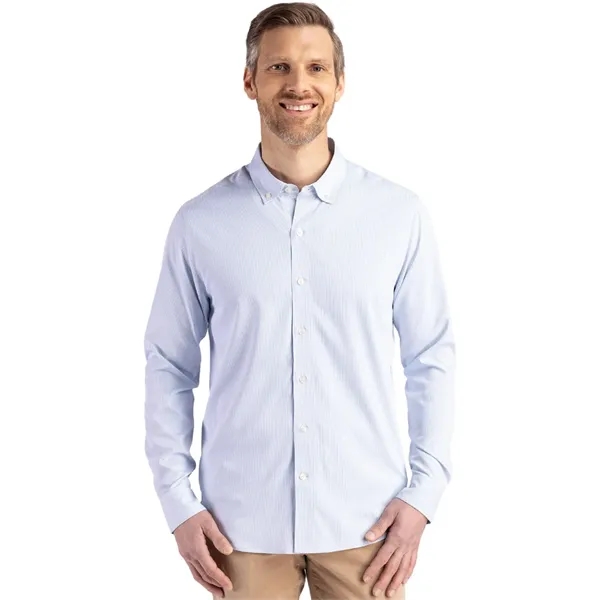 Cutter & Buck Skyline Eco Recycled Pinstripe Mens Long Sl...... from ASI 47965 Cutter & Buck