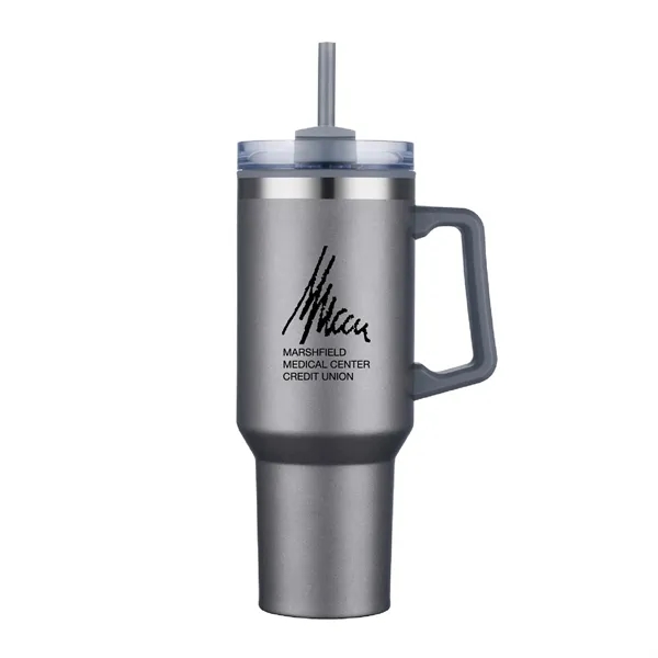40 oz. Double Wall Insulated Travel Mug with Handle and Straw... from ASI 39820 Opusline (Benmex)